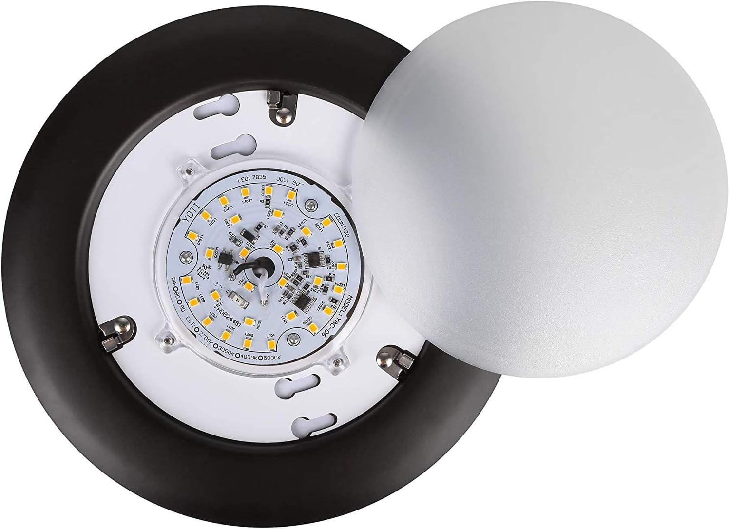 LUNABODE 4/6 Inch Dimmable LED Flush Mount Ceiling Lights - Pack of 6 | 16.5W/2700K | Stylish Ceiling Light Fixture for Hallway, Kitchen, Dining Room, Bathroom - Warm White