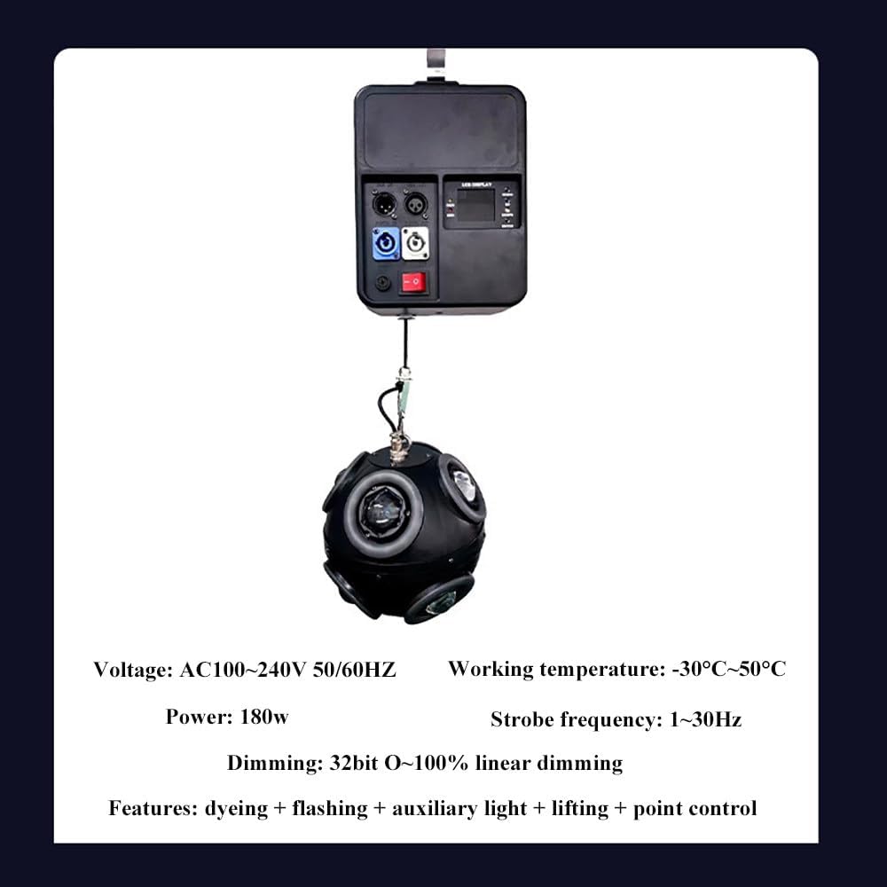 Lifting LED Football Light,w/Controlled Kinetic Football Light,Full-Color Point-Controlled Atmosphere Light,Floating Flash Light,for Wedding