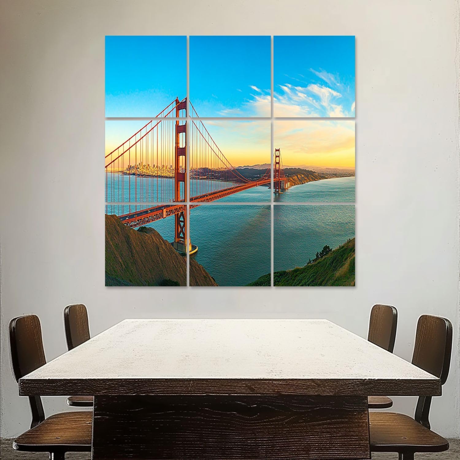 Art Acoustic Panels Self Adhesive bridge San Francisco 9 Packs Decorative Soundproof Wall Panels Large Sound Absorbing Panels for Home Office 60