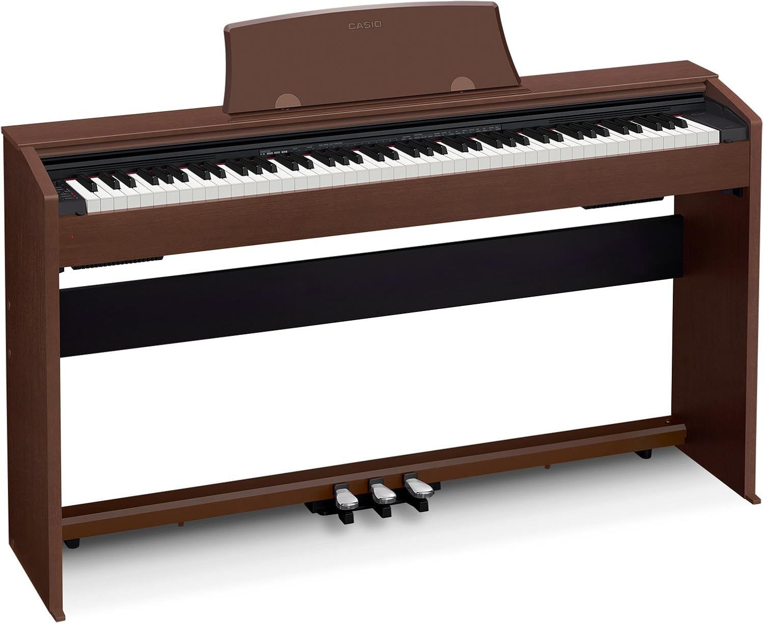 Casio Privia PX-770 Digital Piano - Brown Bundle with Adjustable Bench, Headphones, Piano Book, Online Piano Lessons, Instructional DVD, and Austin Bazaar Polishing Cloth