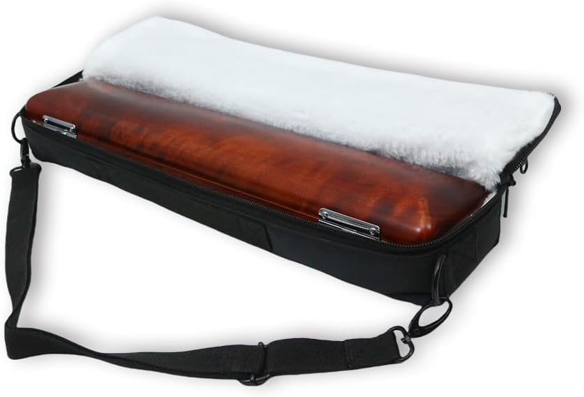 Red Solid Wood Flute Case Carrying Case For Flute Protection 16 Hole /17Hole Flute Case With Adjustable Shoulder Strap Soft Bag Flute Storage Flute Woodwind Instrument Accessories (17 hole)