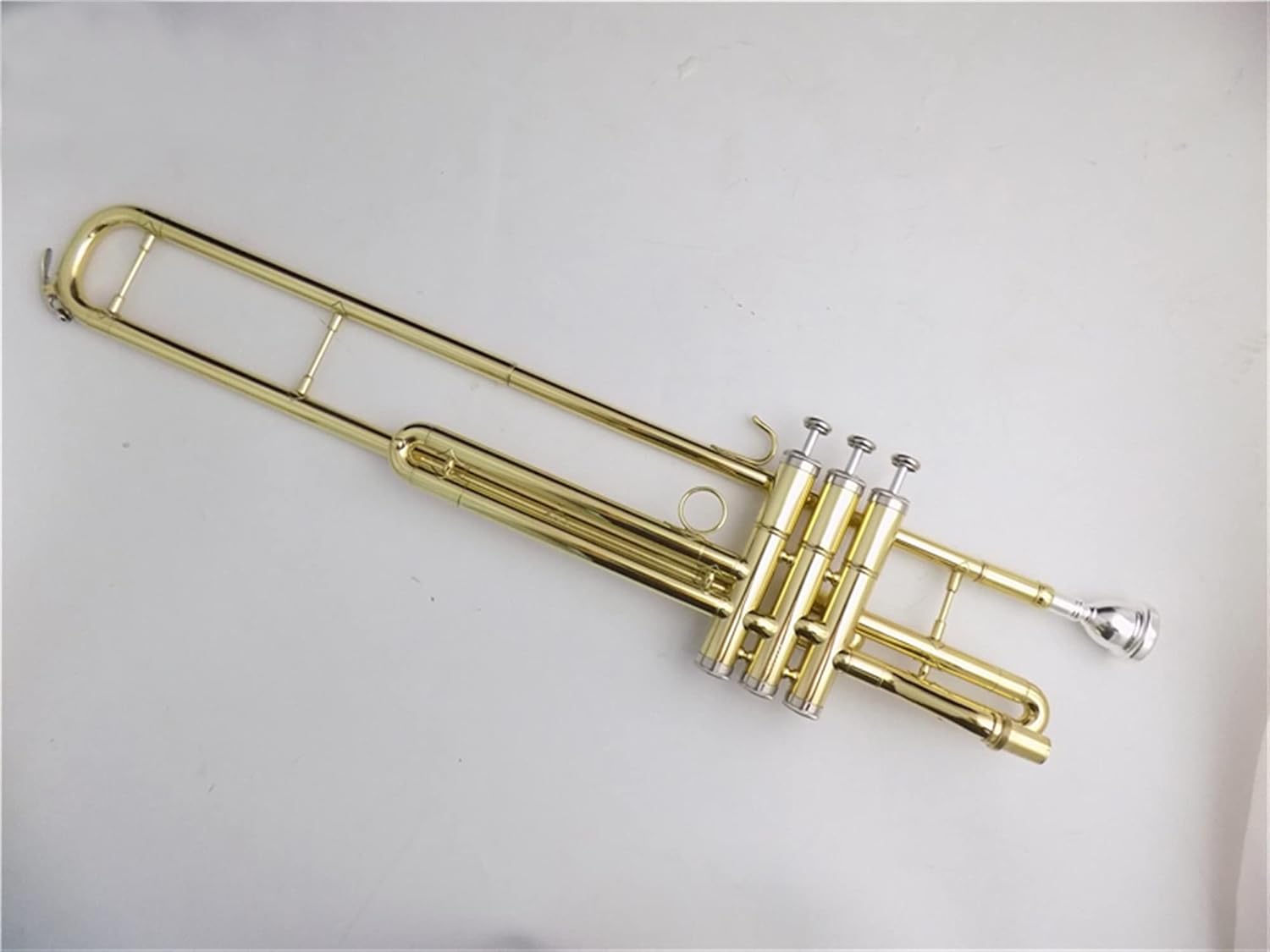 Standard Trombone EB Trombone Musical Instruments with Case and Mouthpiece Yellow Brass Piston Trombone Lacquer Nickel Silver Valve Trombone