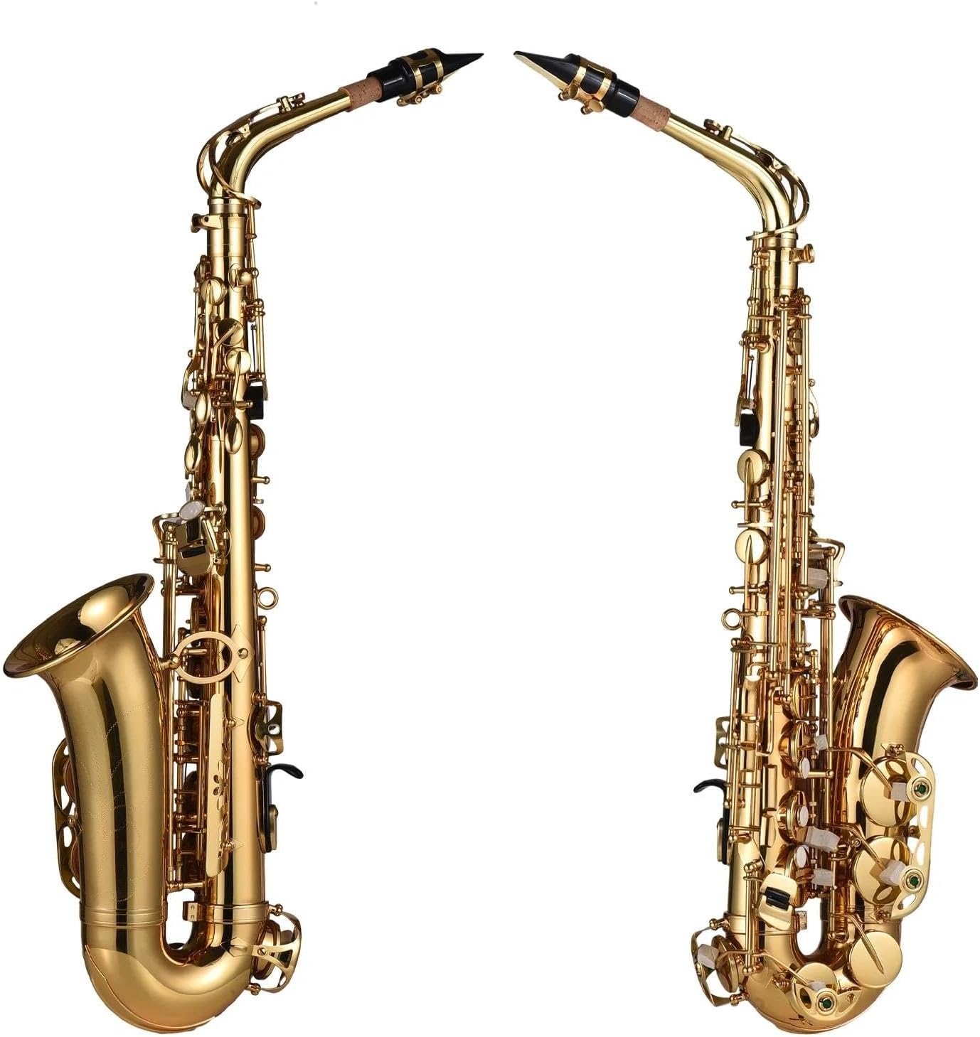 VBDEFRT Woodwind Instruments Eb Alto Saxophone Brass Lacquered Alto Sax Wind Instrument With Carry Case Gloves Accessories