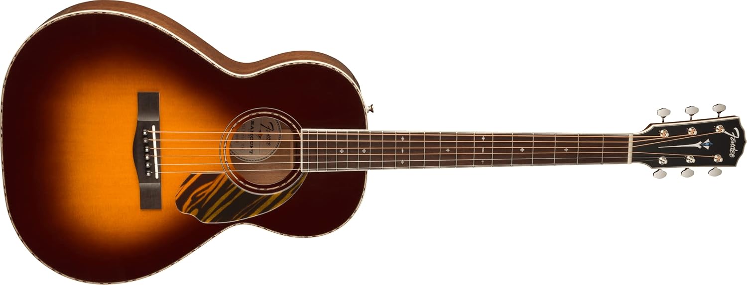 Fender Paramount PS-220E Parlor Acoustic Guitar, with 2-Year Warranty, 3-Color Vintage Sunburst, with Case