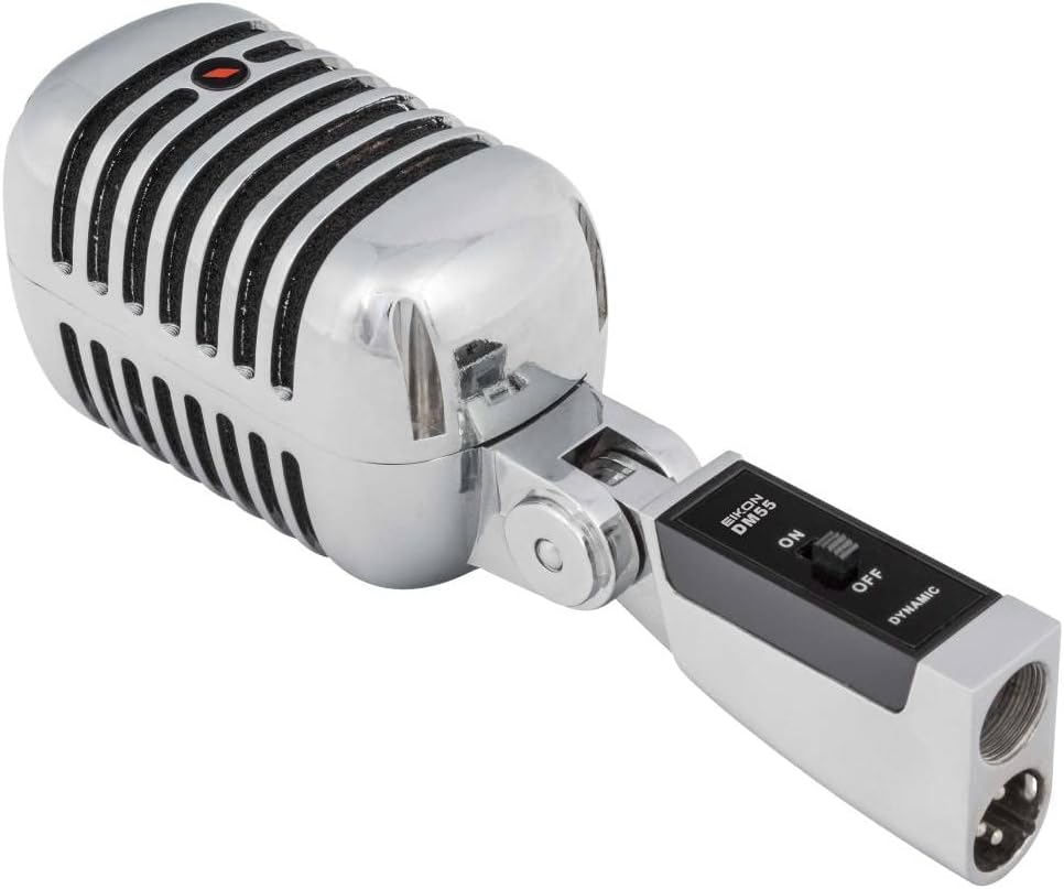 PROEL Eikon DM55V2 Vintage Design Professional Dynamic Vocal Cardioid Microphone (Chrome)