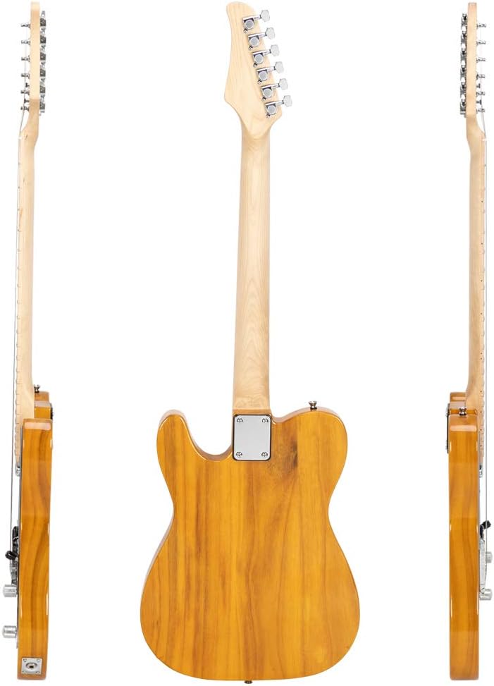 Transparent Yellow GTL Electric Guitar Package Full-Size with Maple Fingerboard, Single Cutaway, S-S Pickups, Gig Bag and Accessories