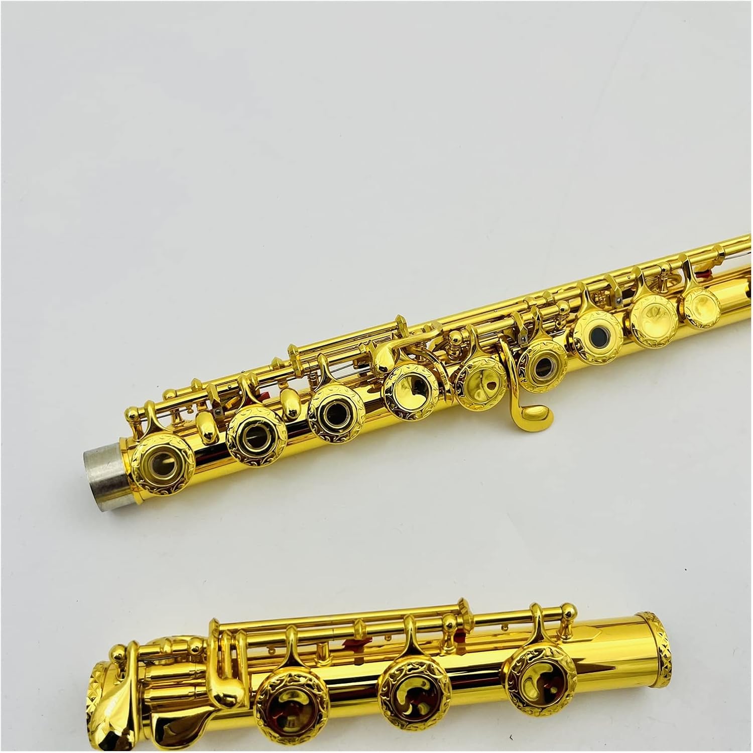 Flutes Musical Instrument C Tune 17 Holes Open Holes Keys Flute Gold Plated Engraved Keys Flute Wind Instruments with Case