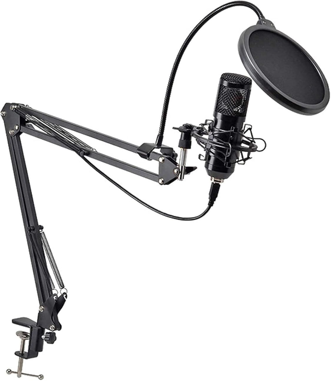 USB Microphone Kit, Metal Recording Microphone Set with Adjustable Armature, Condenser Computer Microphone