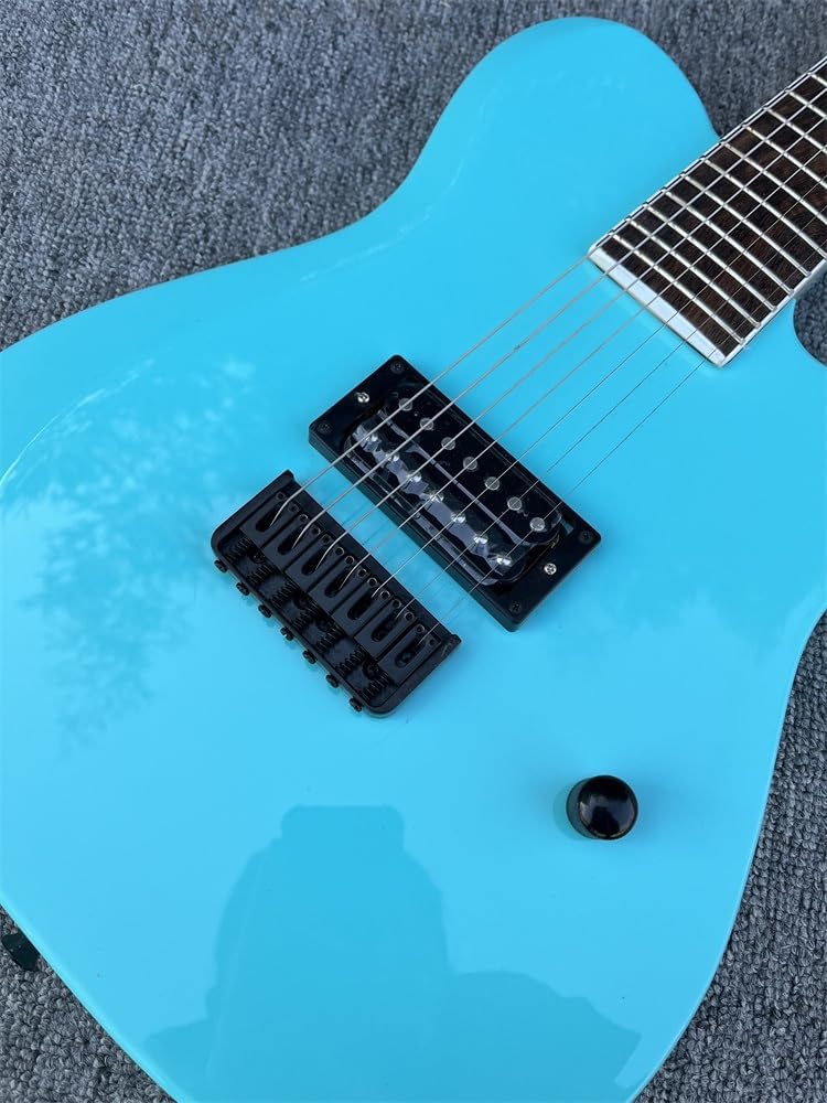 Custom 7 strings Electric Guitar Mahogany Body Rosewood Fingerboard Black Hardware Blue Gloss Finish