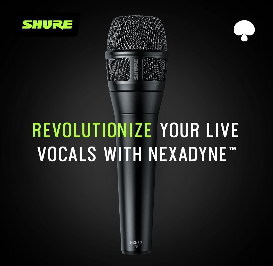 Shure Nexadyne 8/C - Professional Cardioid Dynamic Vocal Microphone with Dual-Engine Technology, Exceptional Signal Clarity, Reliability - for Live Performances and Studio Recordings