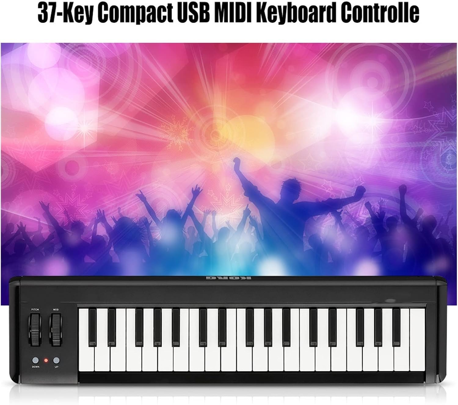 Keyboard Piano 37-Key Compact USB MIDI Keyboard Controller USB