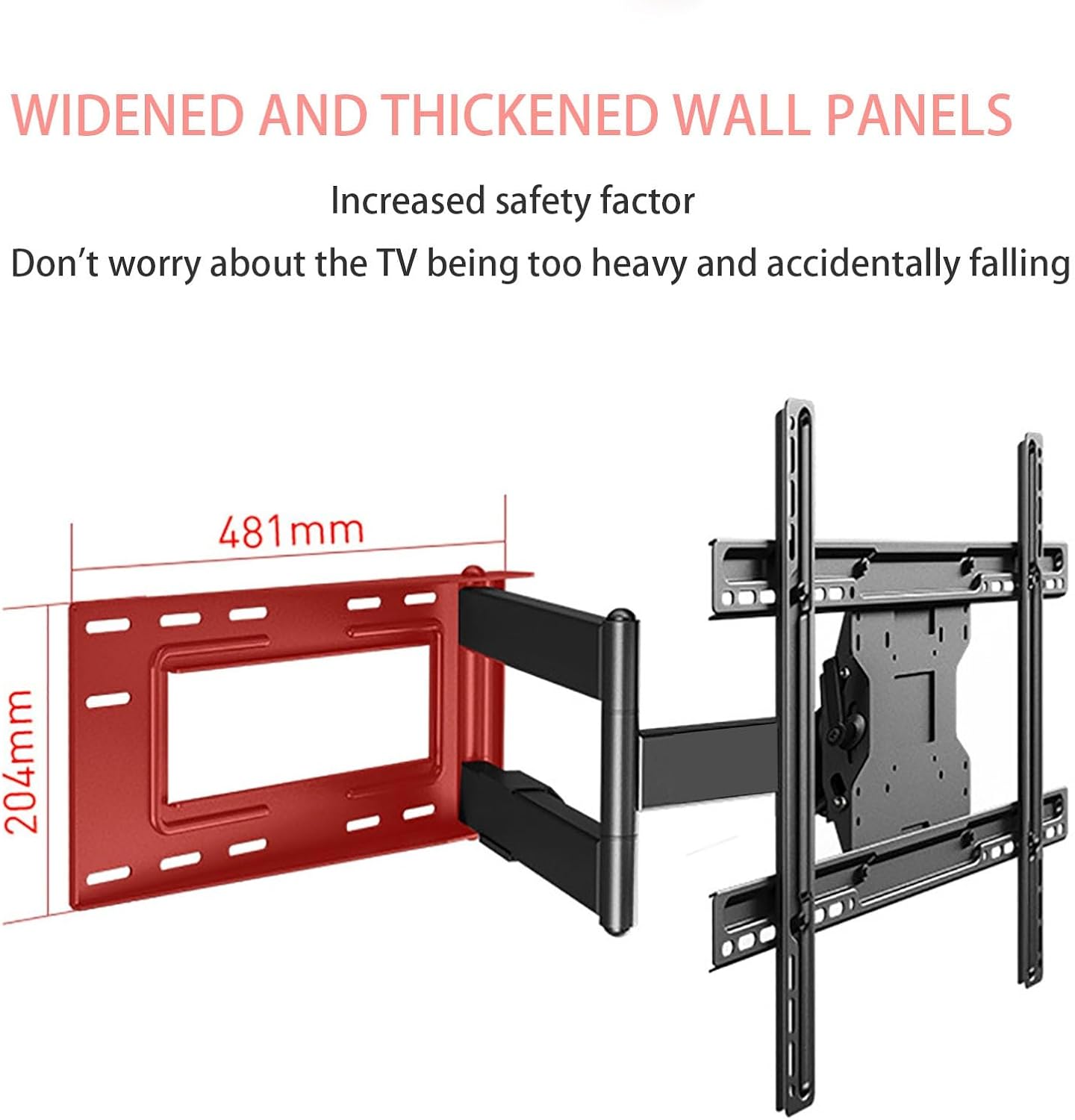 Long Arm TV Wall Mount for Most 42-70 Inch TV, 110-712mm Long Extension TV Mount Swivel and Tilt, Full Motion TV Mount Fits Max VESA 600x400mm, 70kg