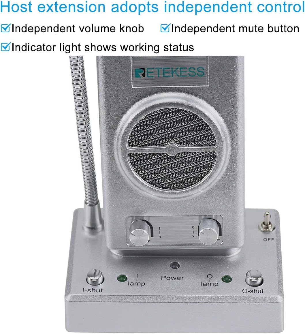 Retekess TW102 Window Intercom,Intercom System,8M Microphone,Connect Wireless Mic,Speaker for School,Hospital,Express(3 Pack)