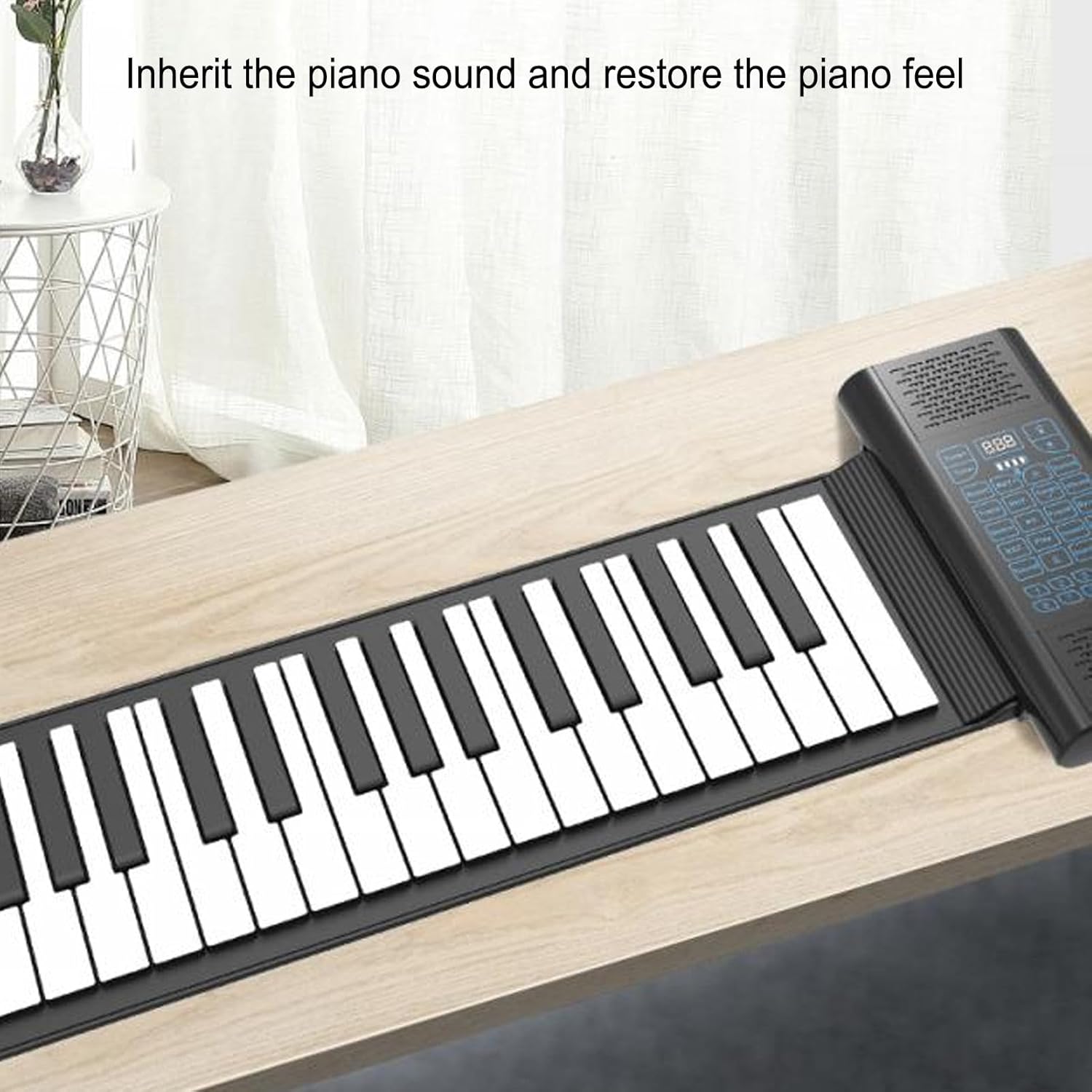 88 Keys Piano, MIDI Rechargeable Foldable Digital Piano Keyboard with LED Display, 128 Tones Rhythms, 14 Demo Songs, Hand Roll Piano for Kids Beginners