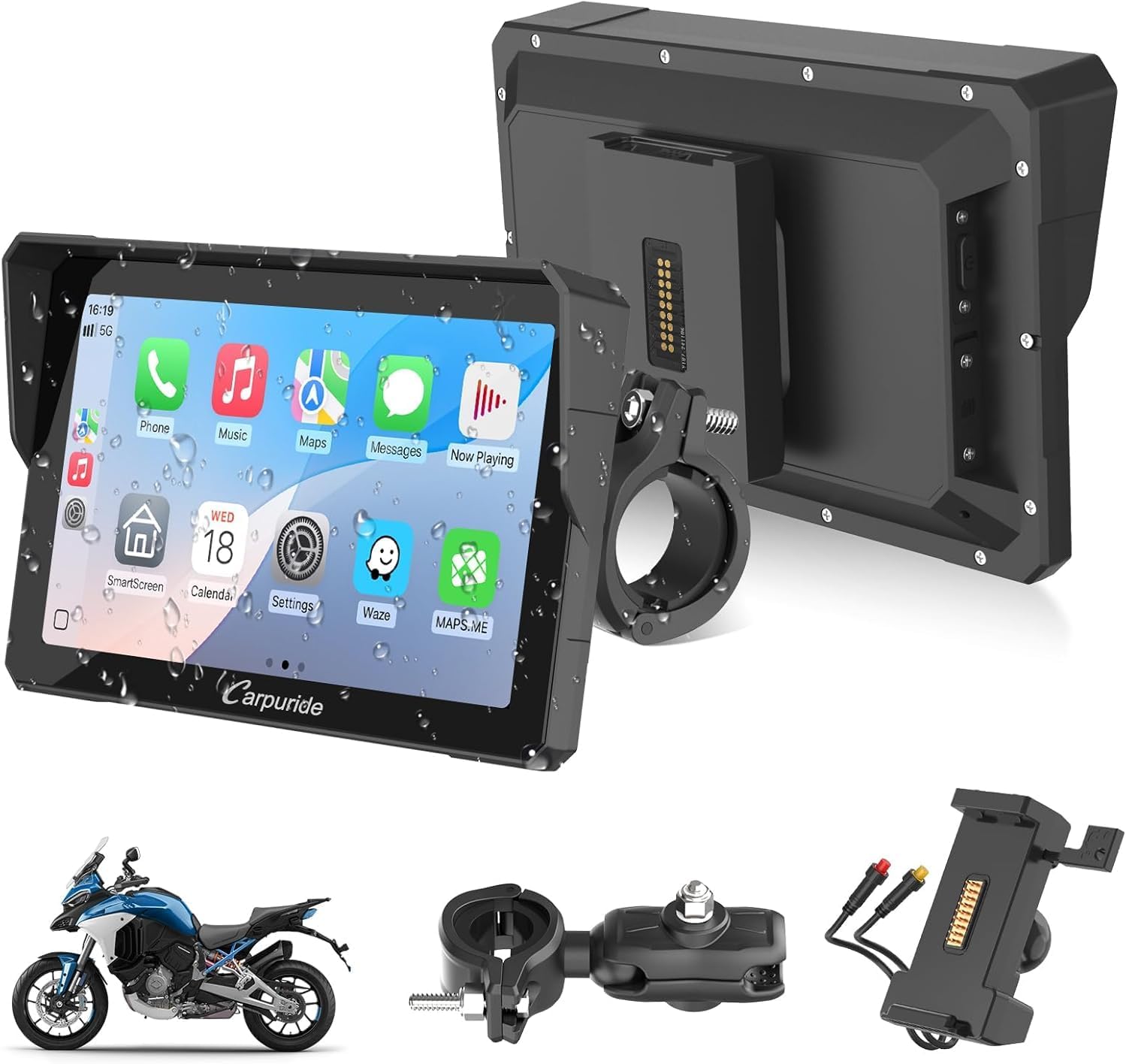 2025 Carpuride W702S PRO Motorcycle GPS Wireless Carplay/Android Auto, 7