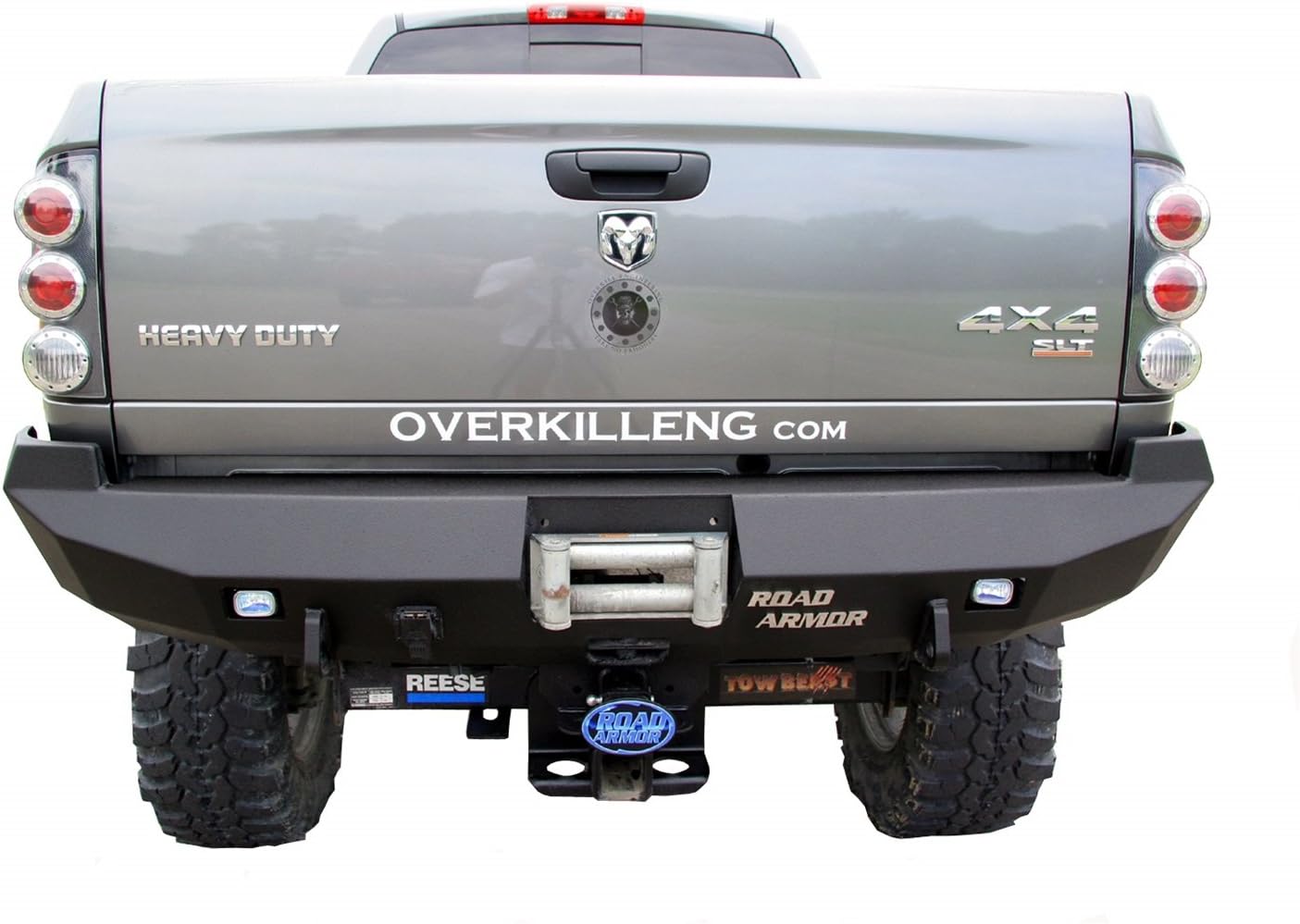 Road Armor 44100B Satin Black Rear Stealth Bumper for Dodge RAM HD/1500