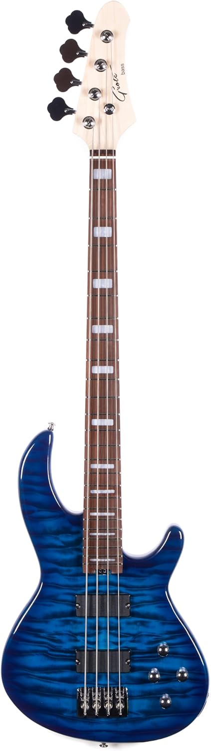 Grote GTBS-01 Electric Bass Guitar 4 String Maple Headstock Maple Neck Poplar Body (Blue)