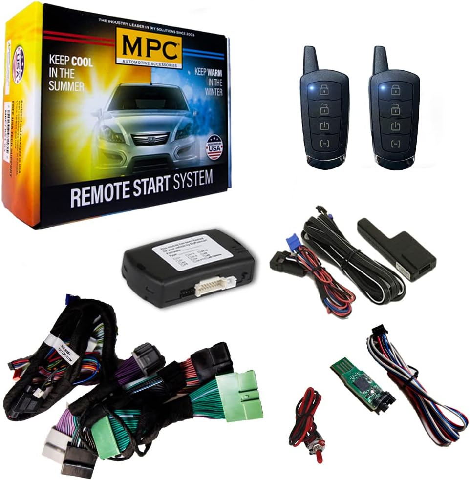 MPC Plug-n-Play 4-Button Remote Start Kit for 2020-2023 Nissan Frontier - Push-to-Start - Includes (2) 4-Button 2-Way Extended Range Remotes - Up to 1,500 ft - Plugin T-Harness - USA Tech Support