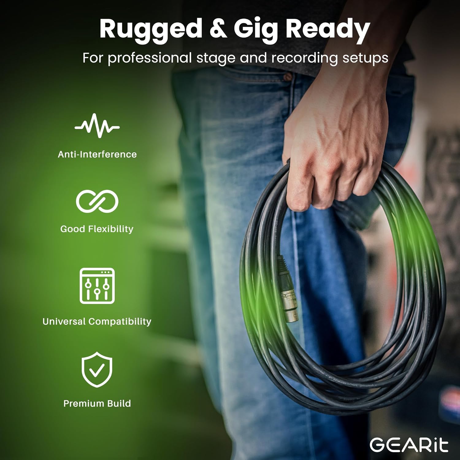 GEARit DMX Stage Lighting Bulk Cable, 300 Ft Extended Length, 2-Conductor, Compatible with 3-Pin XLR Connectors for DMX and AES/EBU, 22 AWG Oxygen Free Copper - for DJ LED Par Lights, Recording Studio