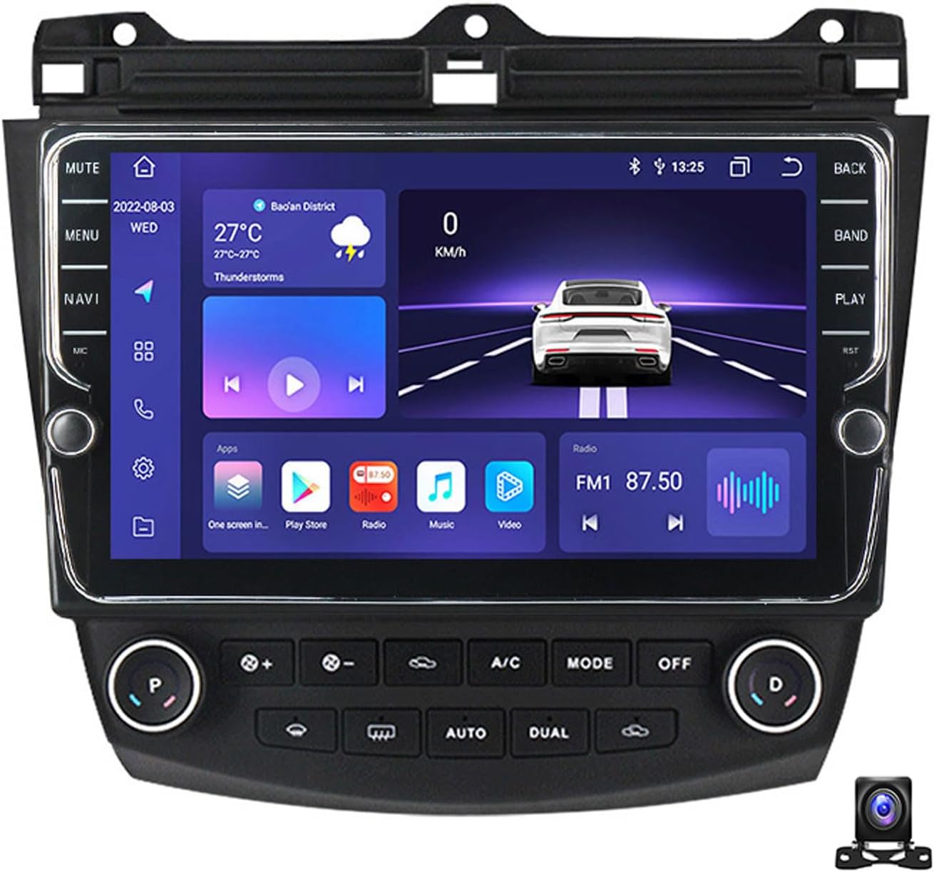 Double Din Car Stereo Bluetooth MP5 Player with Carplay/Auto, 9 Inch Touchscreen Radio Receiver with AHD Backup Camera, Compatible with Honda Accord 7 2006~2012 Support 4G/SWC/DSP,K600S