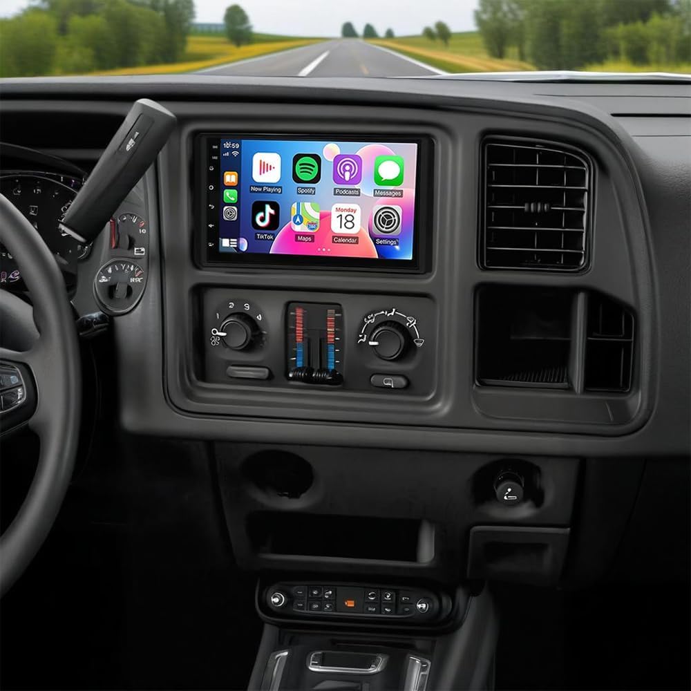 PHEZEN 4+64G Car Radio for Chevy Chevrolet Silverado SSR Tahoe 2003-2006,GMC Siera Yukon 2003-2006,Hummer H2 2003-2007,7'' Touch Screen Car Stereo with WiFi GPS Navigation Bluetooth AHD Backup Camera