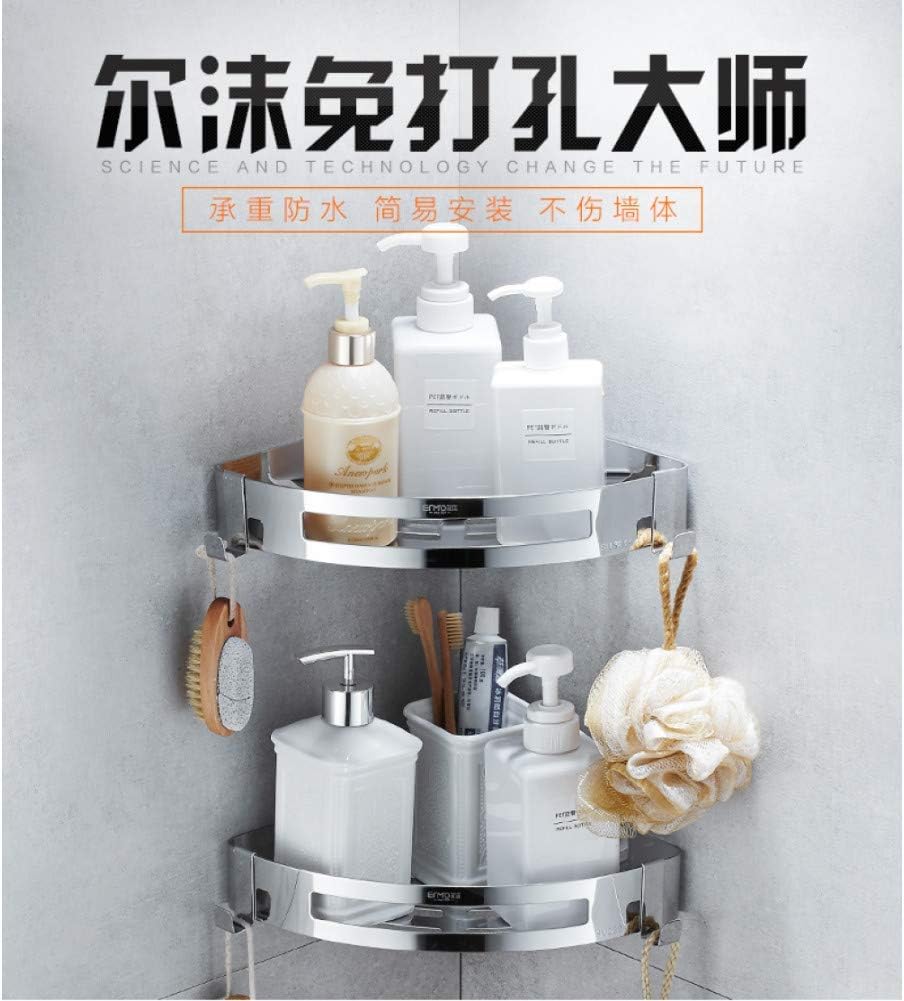 Bathroom Corner Rack Bathroom Shelf 304 Stainless Steel Silver Corner Rack Wall Mount Bathroom Pendant Shower Hardware Tripod Bathroom Accessories Storage Basket