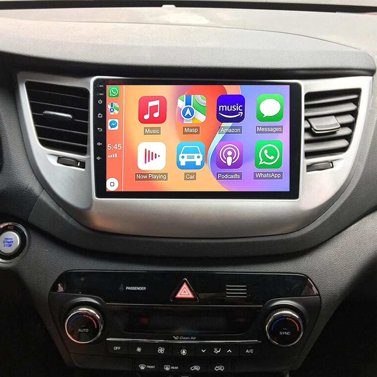 2+64G Car Radio for Hyundai Tucson 2015-2019 with Wireless Carplay & Android Auto, 9 Inch IPS Touch Screen for Hyundai Tucson Car Stereo Bluetooth FM in Dash GPS WiFi Backup Camera SWC