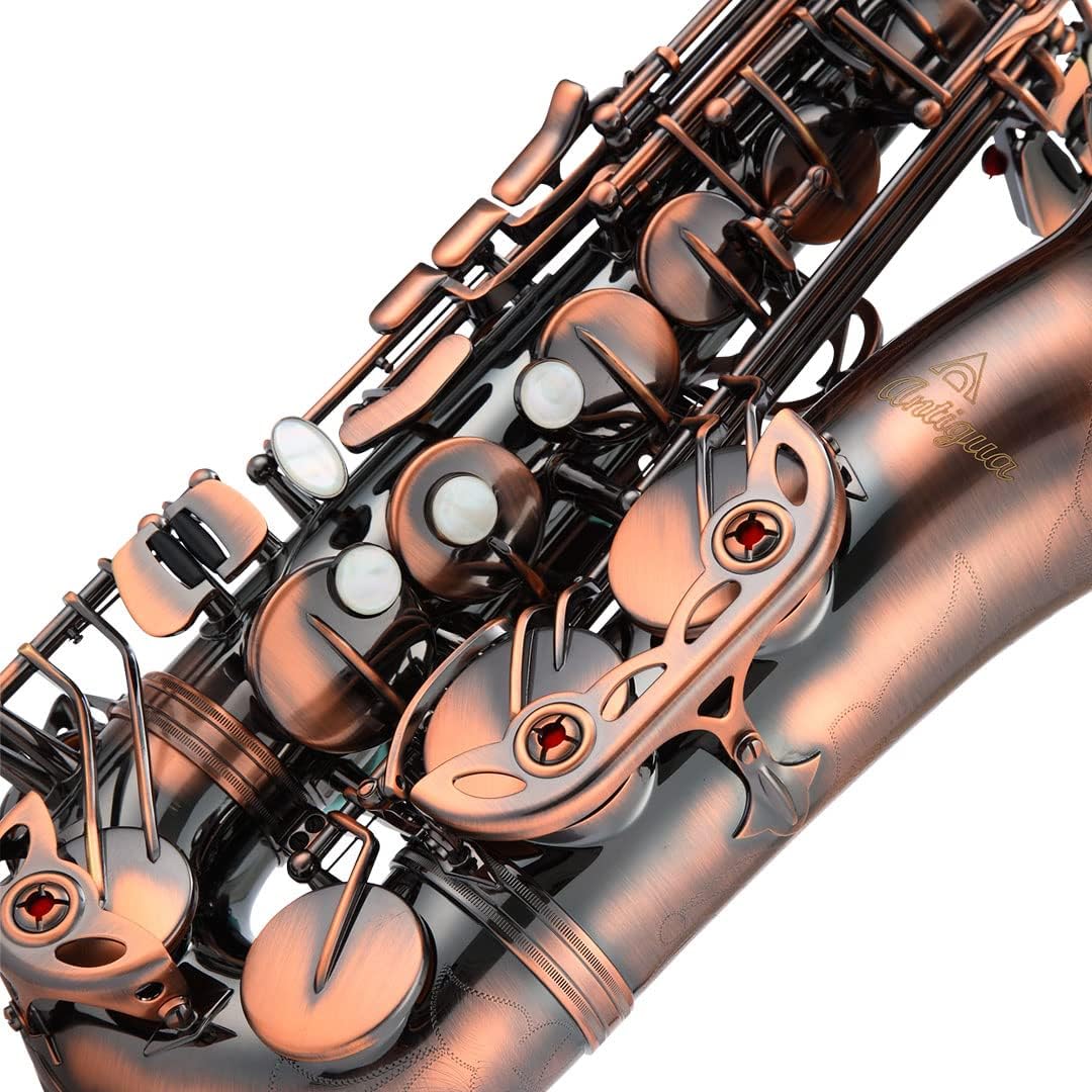 Antigua Winds PowerBell Eb Alto Saxophone(Yellow brass/vintage cooper finish body and keys/big bell/ergonomic design/hand engraving/ABS case)/WAS4240VC