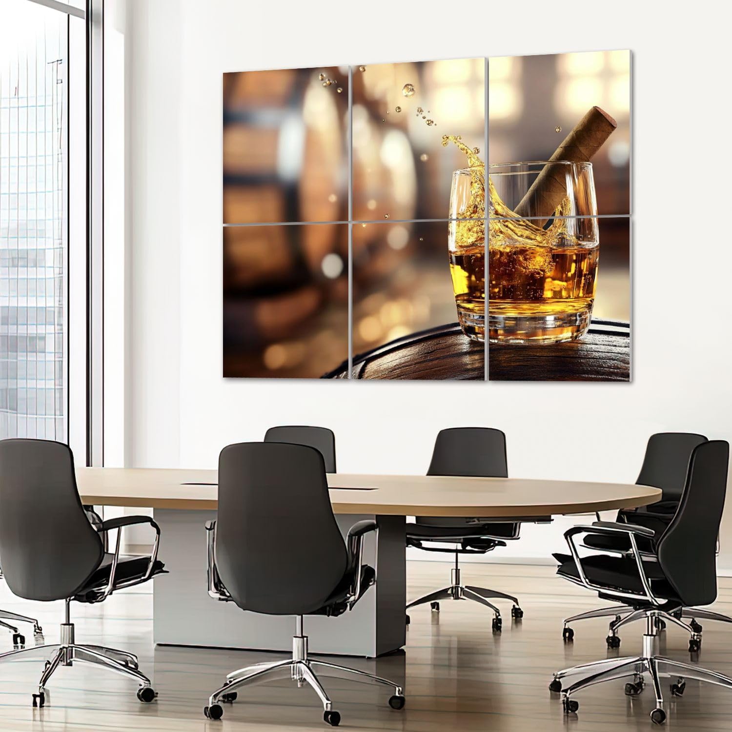 6 Pack Art Acoustic Panels Sound Absorbing Cigar Wine Whisky Liquor Still Life Whiskey Glass Spraying Liquid Decorative Soundproof Wall Panels Self Adhesive for Recording Studios Office 72