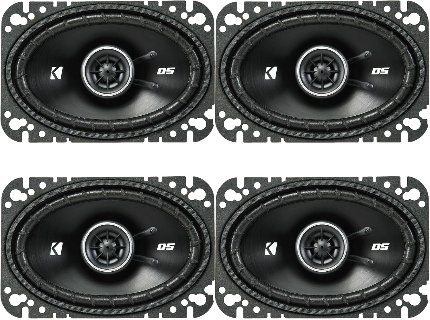 KICKER 4x6 120 Watt Peak Power 2-Way 4-Ohm Coaxial Car Audio Speakers (Qty 4)
