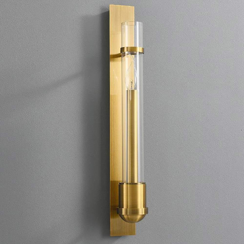 Modern Simple Minimalism Glass Wall Sconces, Gold Wall Mount Lamp, Bedside Wall Sconces, Wall Decor for Bedroom, Living Room, Hallway, Vanity, 8*60cm (3.1*23.6in)