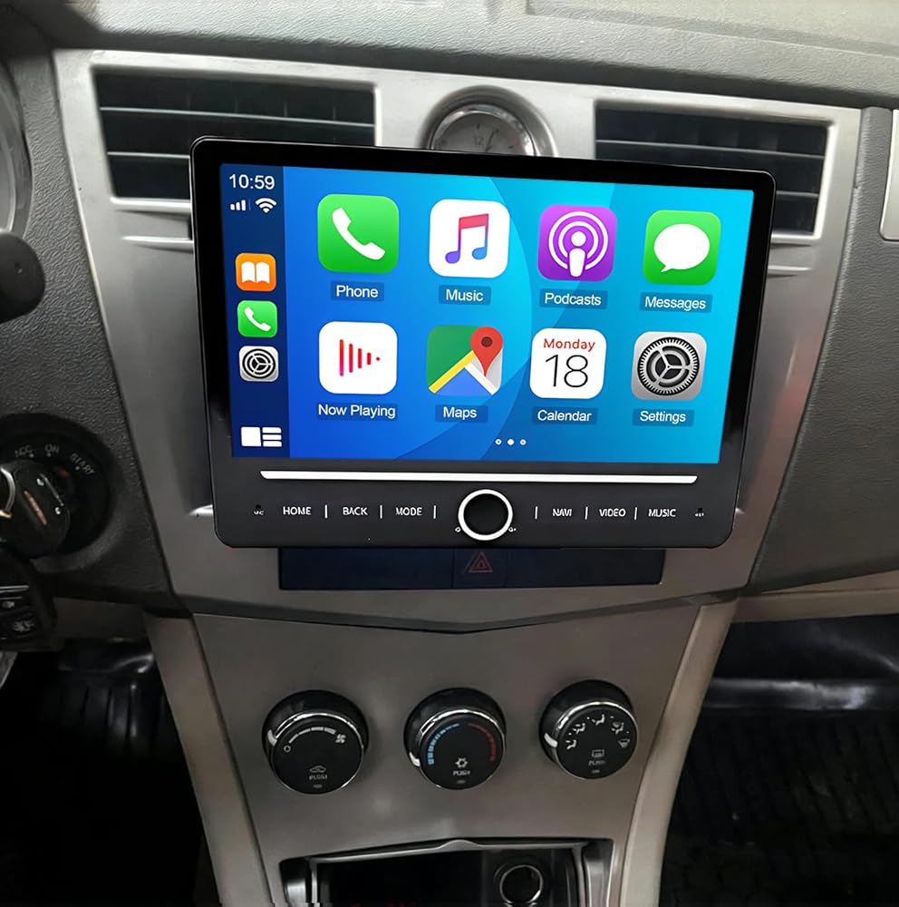 Car Stereo Radio Compatible for Chrysler Sebring 2007-2010 with Carplay Android Auto GPS Navigation 10in Touchscreen Car Radio Player with Bluetooth WiFi SWC Mirror Link Split Screen + Backup Camera
