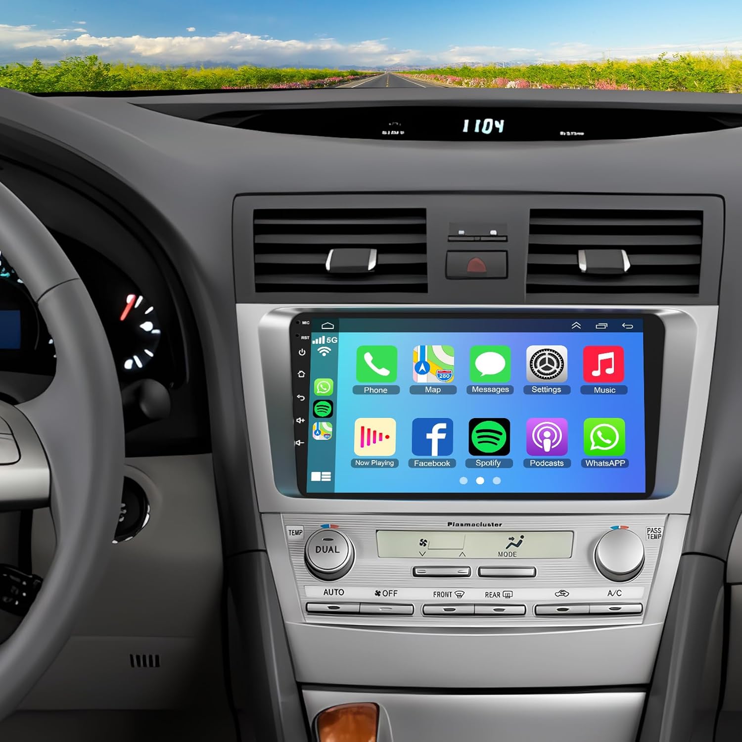 4G+64G Car Radio Stereo for Toyota Camry 2006-2011, Wireless Carplay&Android Auto with Android 13 Support Bluetooth/Voice Control/GPS/WiFi/Back-up Camera/SWC/FM, 9 Inch IPS Touch Screen