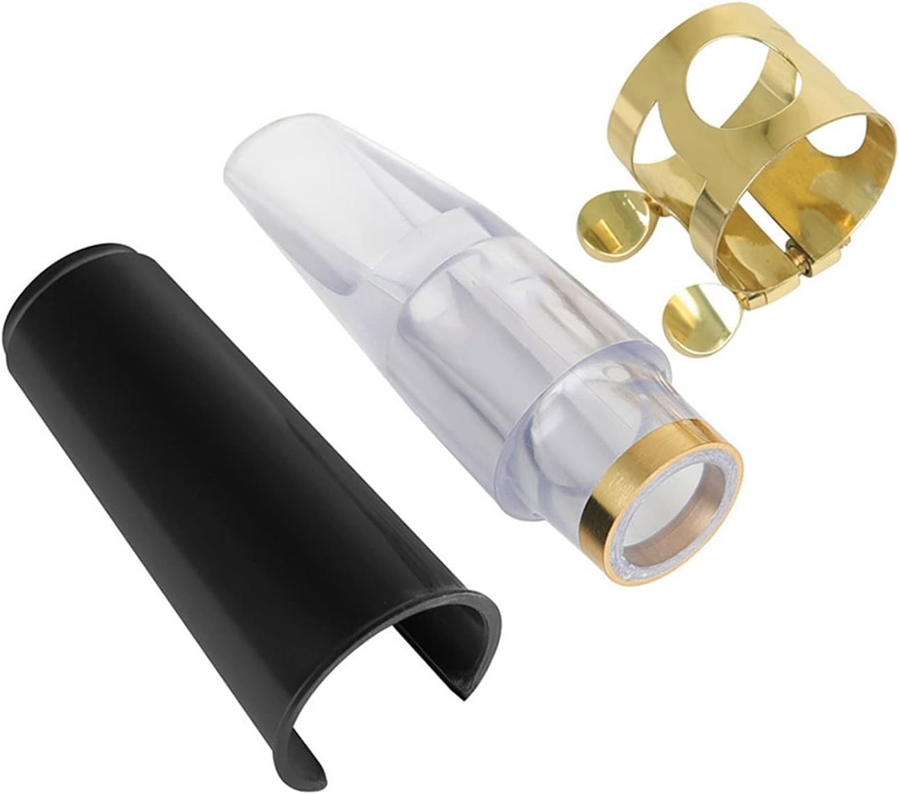 Saxophone Parts Alto Saxophone Flute Head Set with Flute Head Transparent ABS+Cap+Clip Woodwind Instrument Accessories