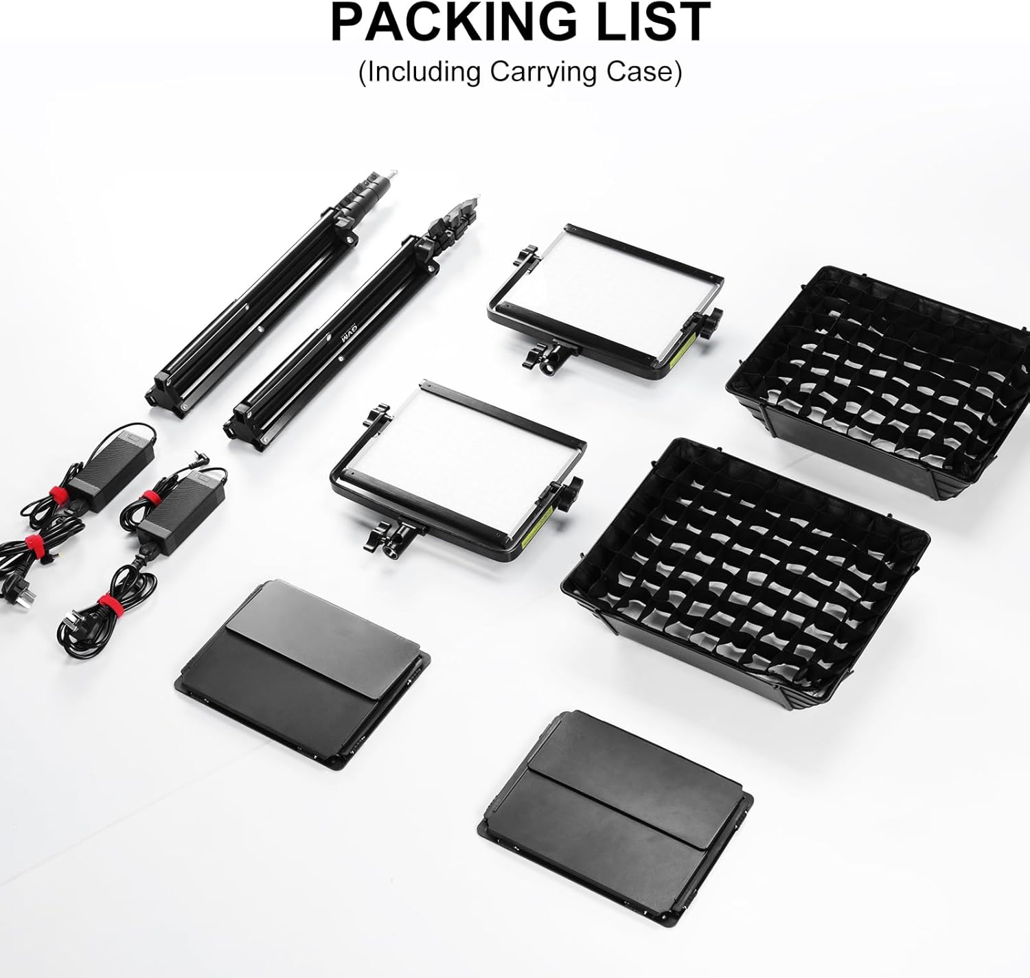 GVM RGB Photography Lighting Kits with 2 Softboxes, 680RS 50W Studio Lights with Bluetooth Control, 2 Packs Video Light with 18 Lighting Scenes, led Panel Lights for Video Recording, 8500lux/0.5m