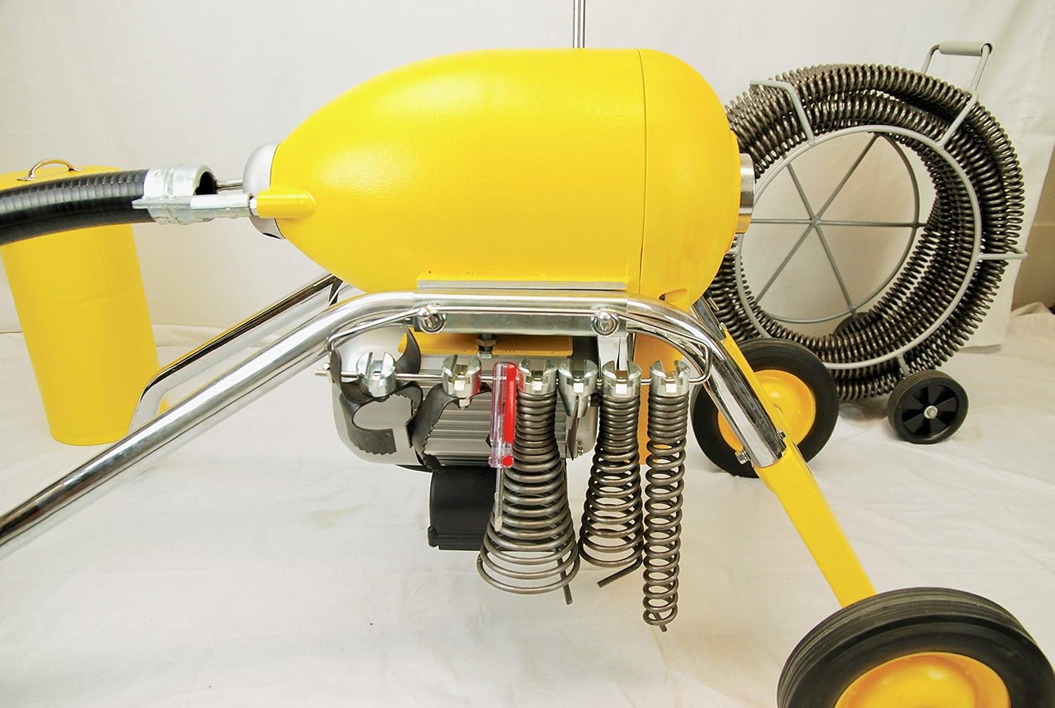 BLUEROCK Package Deal BLUEROCK Model SDS200 1.5HP 2inches - 8inches Sectional Pipe Drain Cleaning Machine Kit w/ 120' Cable Snake & Cutters Set