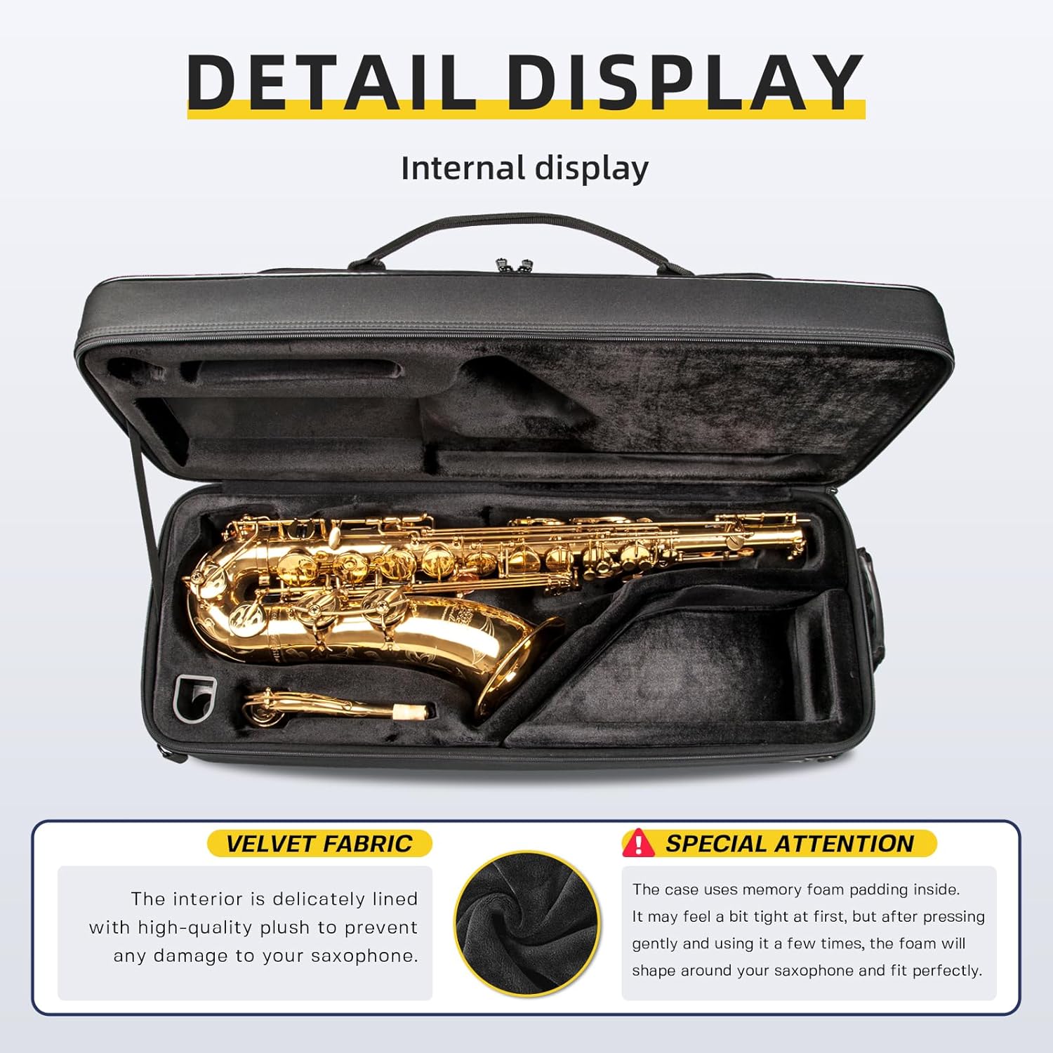 Tenor Saxophone Bag, Lightweight Case for Bb Tenor Saxophone, Tenor Saxophone Backpack; (BGA-TENORSAX)