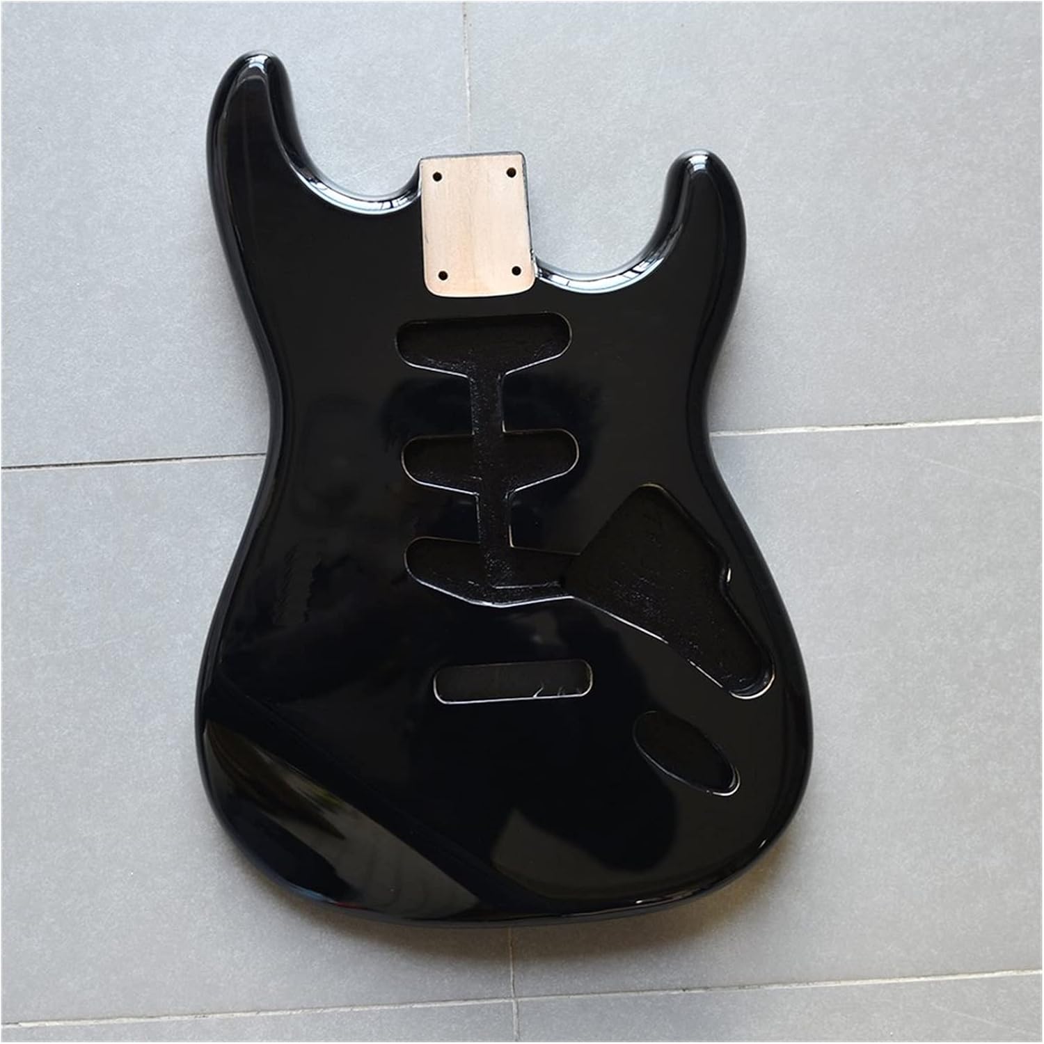 FLFL Alder Wood SSS Pickup Guitar Body in Black Color Unfinished Guitar Kit