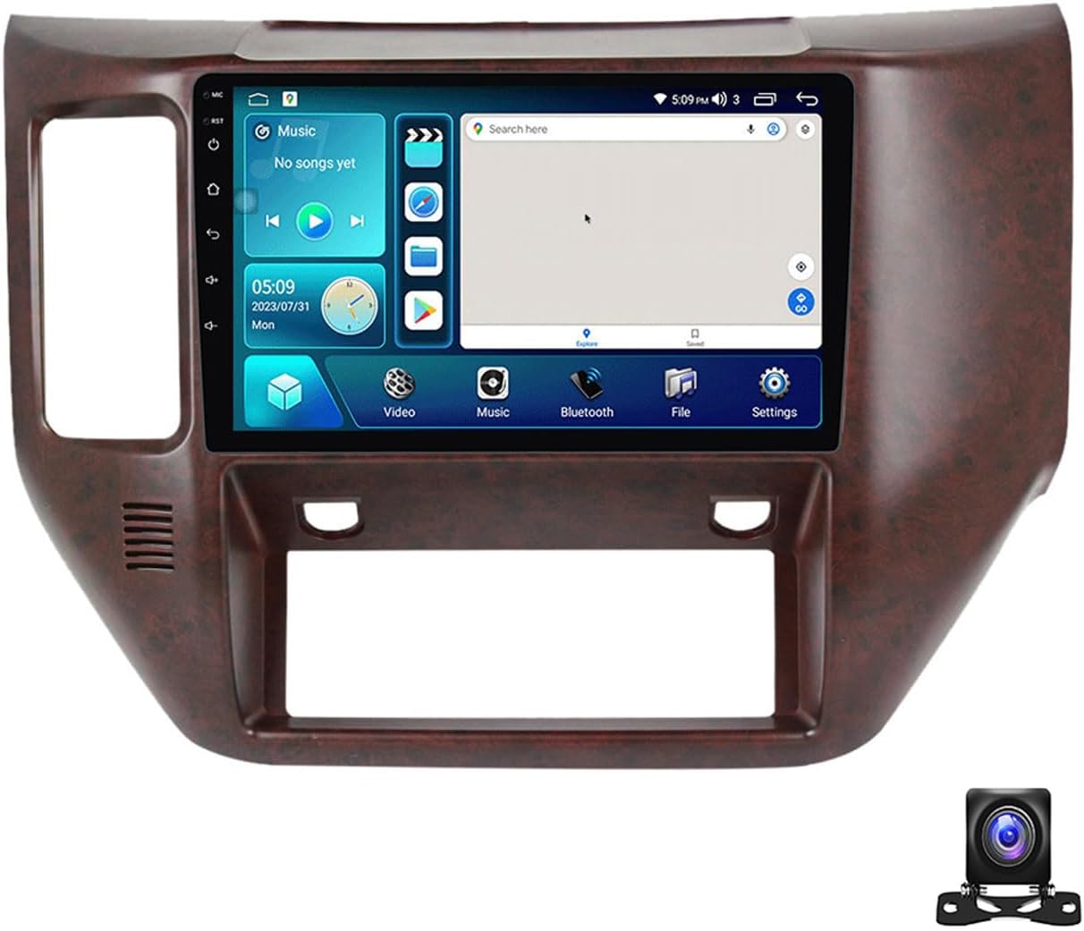 Android 12 Double Din Car Stereo 9 Inch Touch Screen Radio with GPS Navigation Bluetooth FM Radio Receiver for Nissan Patrol 2004~2021 Support Carplay/Auto/DSP/RDS/USB,B,4 Core M150S 2G+32G