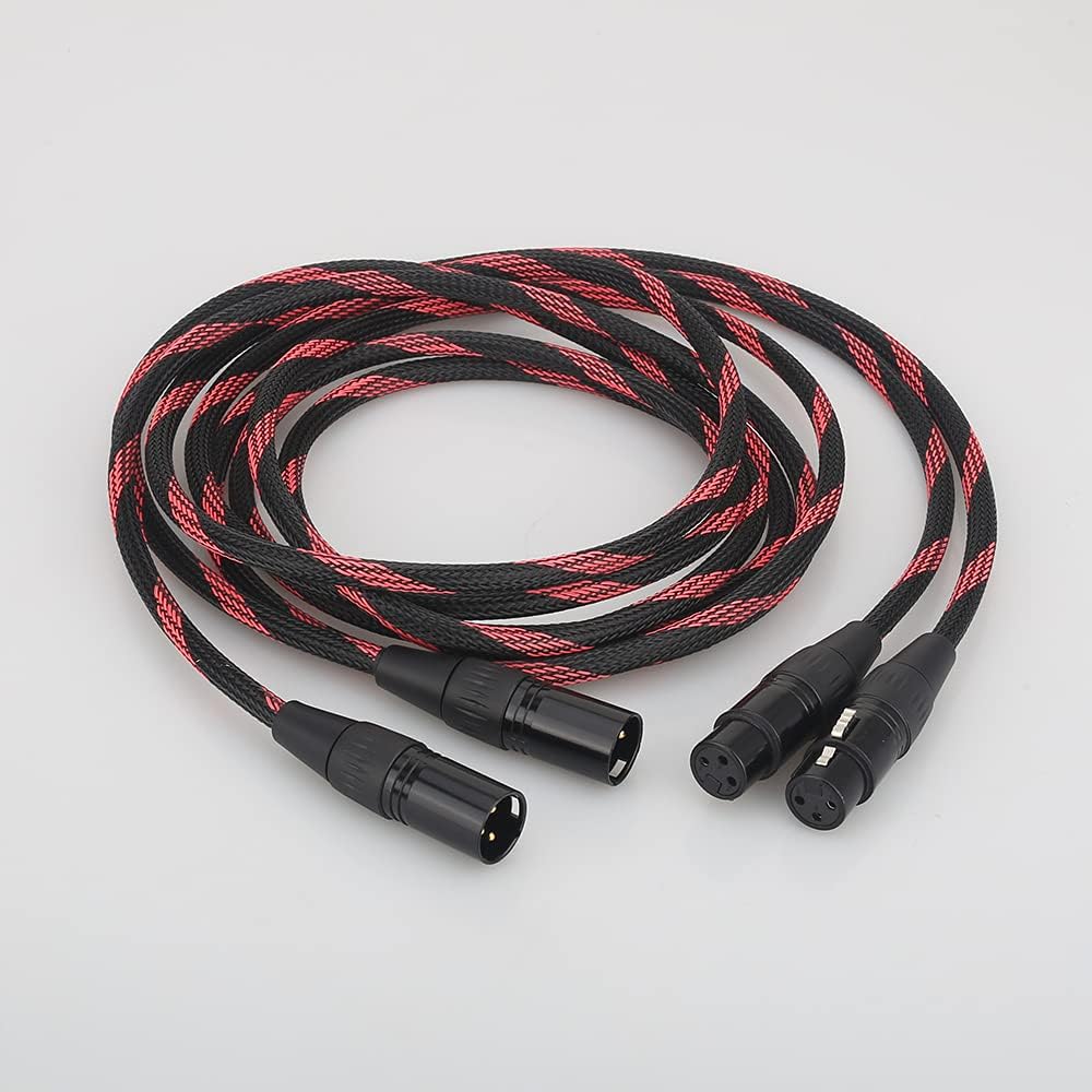 HI-End Copper XLR Balanced Audio Cable 4N OFC 3 Pin 2 XLR Male to Female Audio Cable (Length : 1.5m)