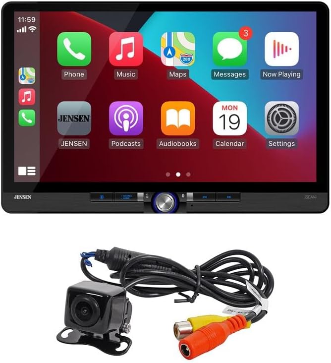 JENSEN J5CA14 14-inch Car Stereo & BUCAM100J Backup Camera Bundle