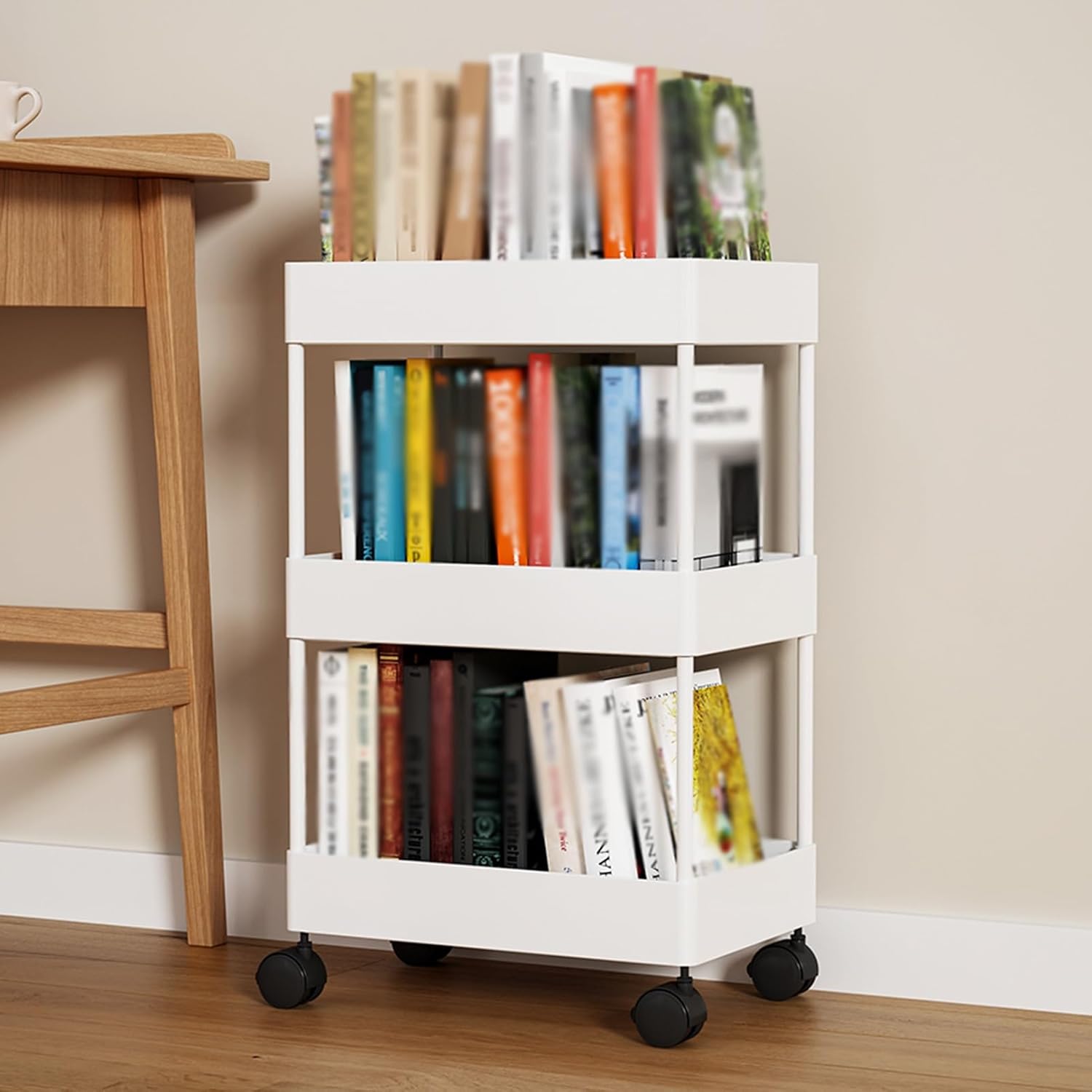 3/4/5 Cubic Bookshelf, Freestanding Open Bookshelf, Game Room Storage Cabinet, Suitable for Living Room Study Reading Corner (Black, White, Pink)(White,40 X 22 X 116cm) (Black 40 X 18 X 116cm)