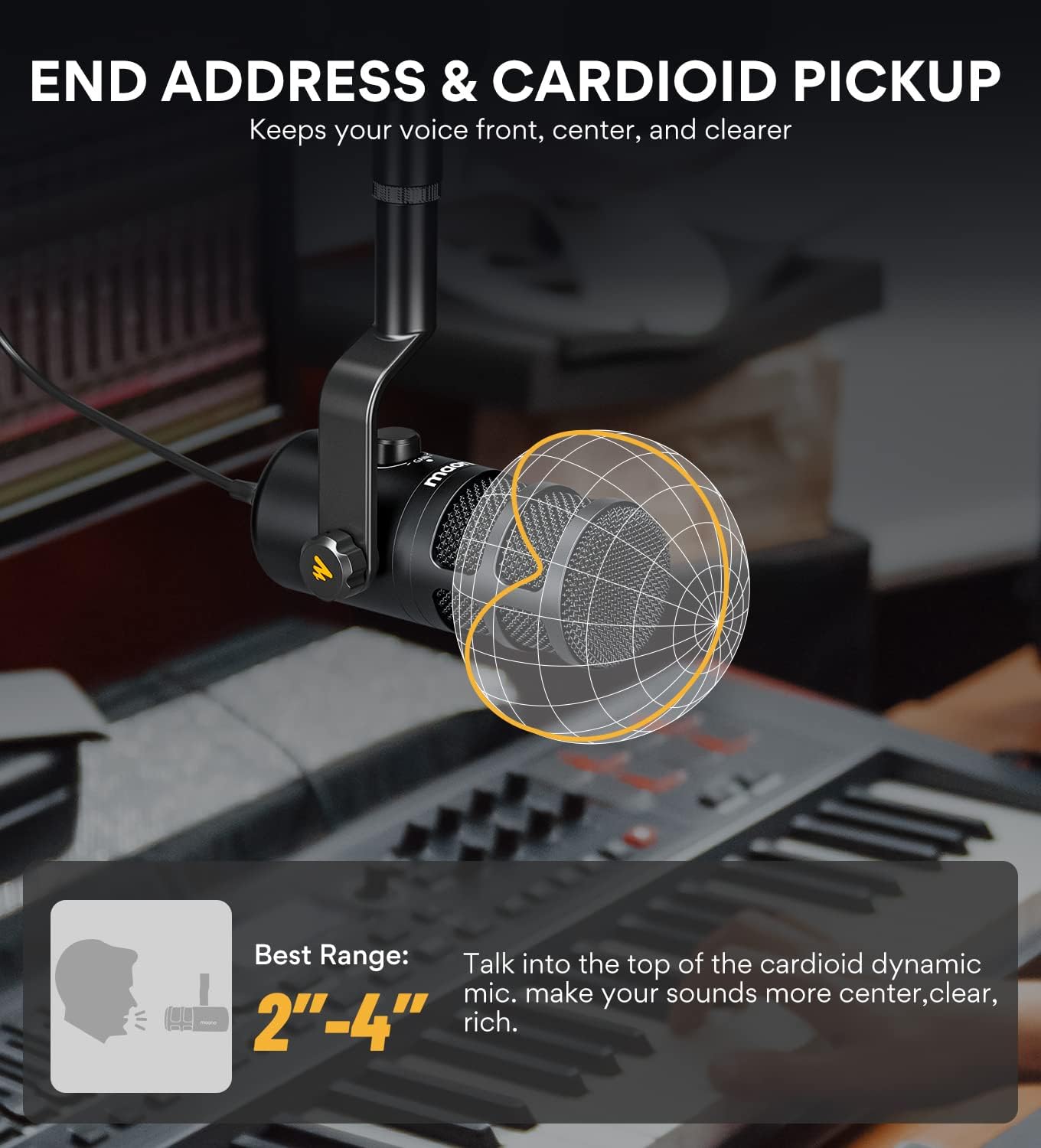 MAONO Podcast Microphone, PD100U & PM500 Cardioid Studio Recording Mic for Streaming, Podcasting, Singing, Voice-Over, Vocal, Home-Studio, YouTube, Skype, Twitch