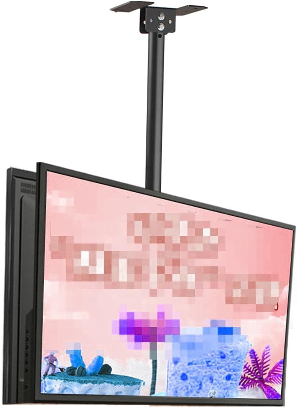 Ceiling TV Mount Stand - Tv Wall Mount,Adjustable Tilt Swivel TV Stand,for 43-65 Inch TVs,TV Bracket Holds Two Screen,Max VESA 600x400mm,Two Installation Methods,Easy to