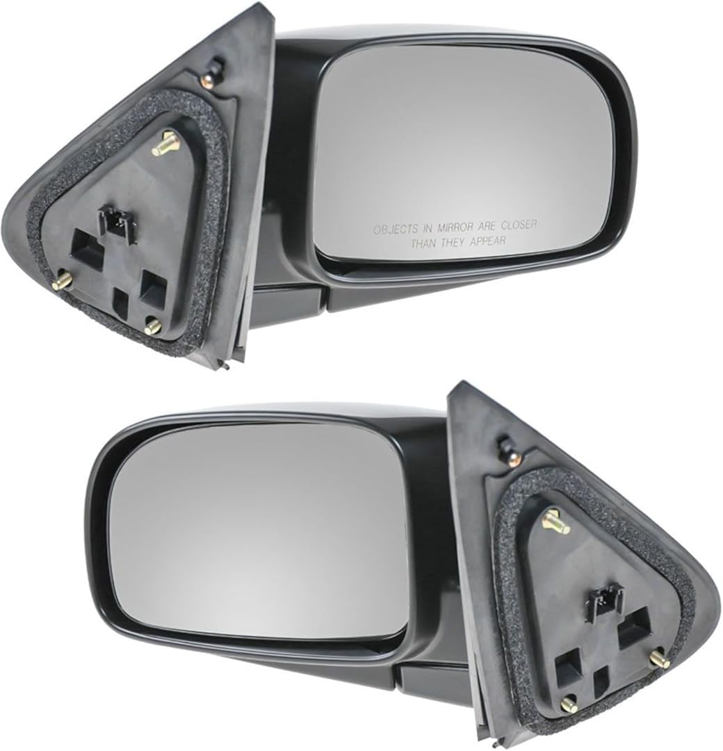 TRQ 2 Piece Driver and Passenger Side Mirror Assembly Set Electric Adjustment Heated No Memory Black Compatible with 2007-2012 Hyundai Santa Fe HY1320156 HY1321156