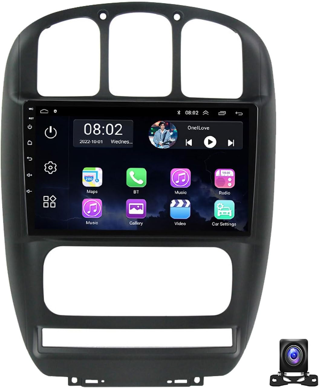 9 Inch Double DIN Car Stereo with Bluetooth MP5 Player, Android 11 Car Radio for Dodge Caravan 2000~2007 Touchscreen GPS Navi with 4G WiFi, FM/AM, SWC, DSP, Android Auto, Carplay