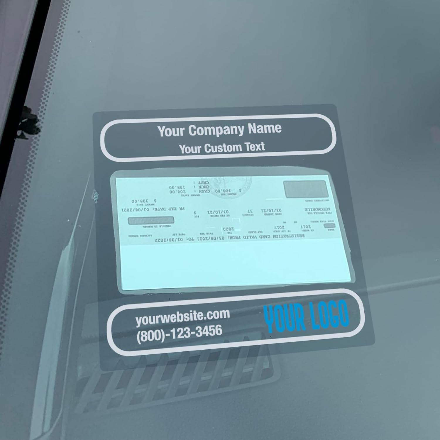 Custom Car Dealer Document Protector, Static Cling Window Form Hanger, Buyer Guide, Customize with Your Logo, 100 pcs