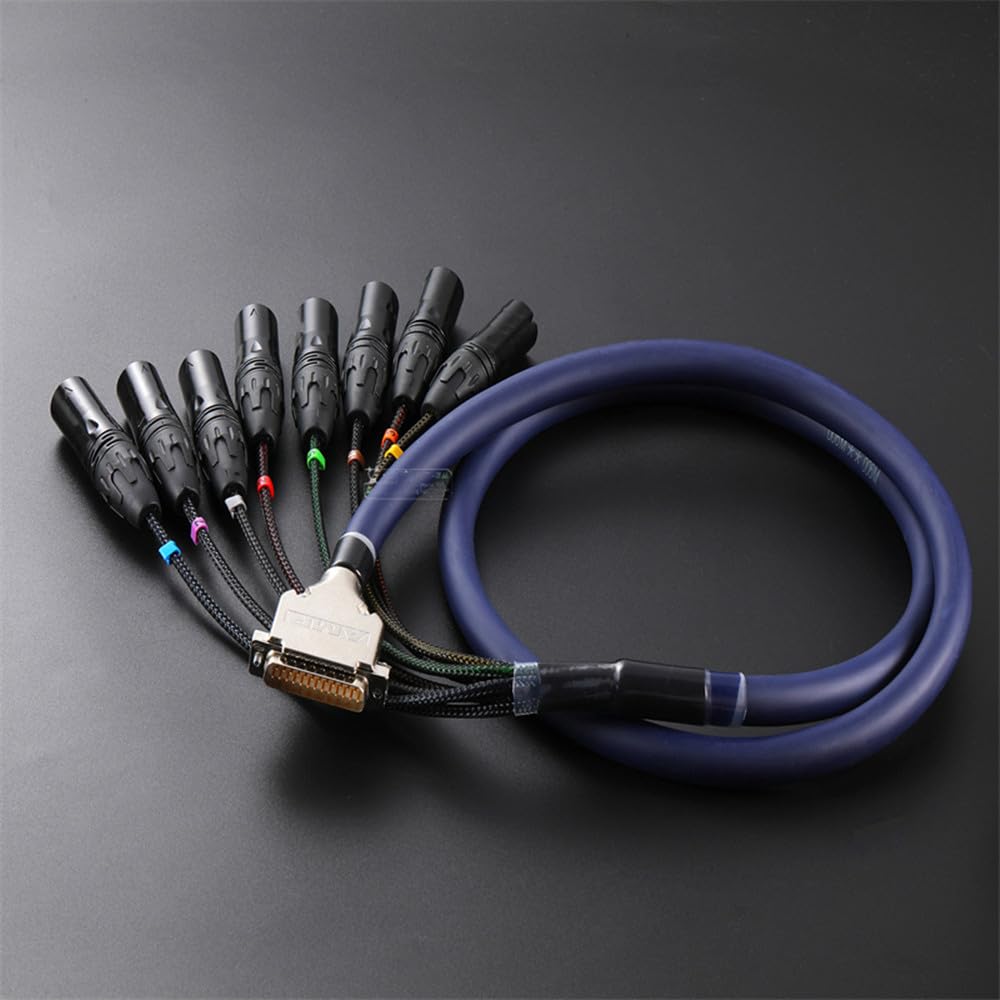 1Meter DB25 Male to 8 XLR Male Audio Snake PVC Cable