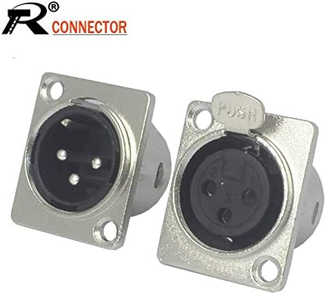 Davitu Electrical Equipments Supplies - 100pcs/lot XLR Connector 3 Pin Male/Female XLR Panel Mount Nickel Plated XLR Male Plug Jack Wire Connector - (Color: 100 Male)