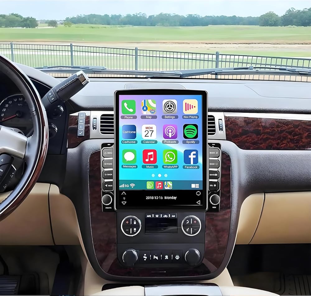 Car Stereo Radio for GMC Yukon Denali 2007-2014 with Wireless Carplay & Android Auto,9.7 Inch Car Audio Receiver GPS Navigation Unit with Bluetooth Head Unit Backup Camera WiFi SWC- 2G+32G